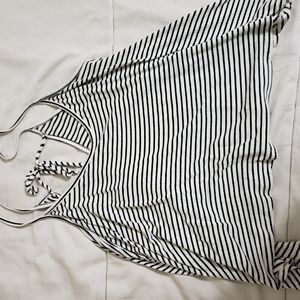 Black and white striped tank top
